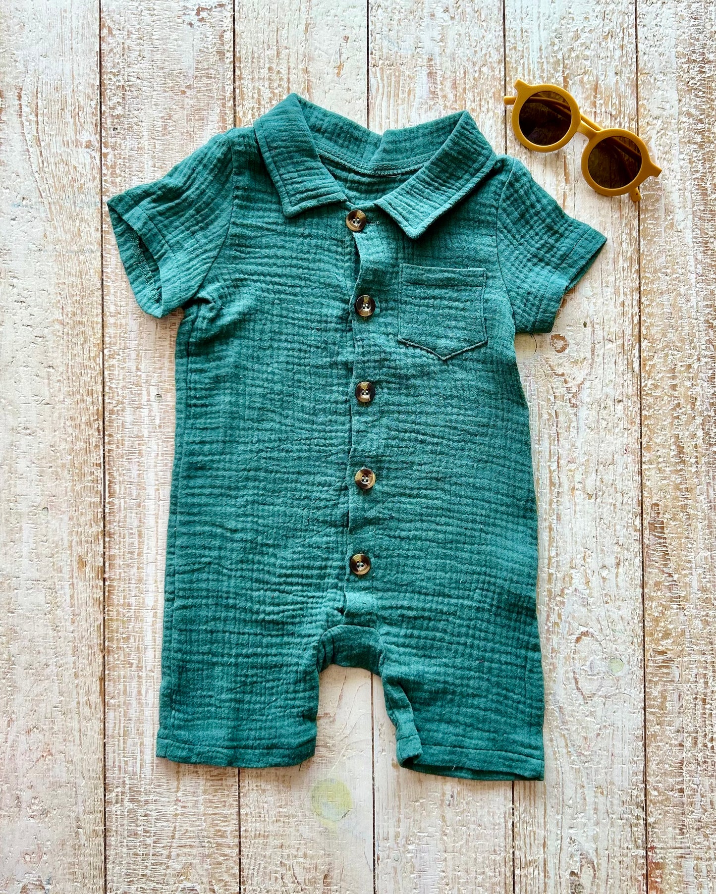 Collared Cotton Romper