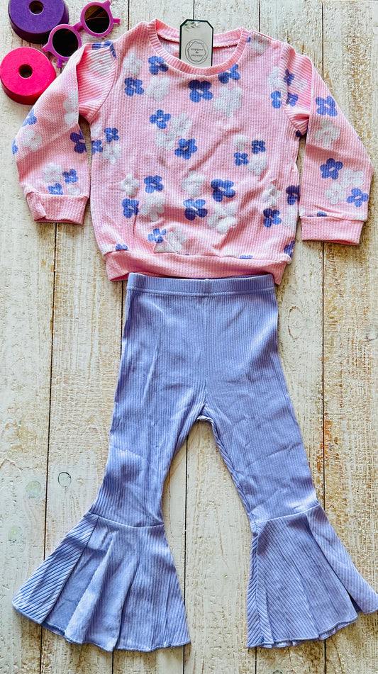 Pink and Purple Daisy Long Sleeve Set