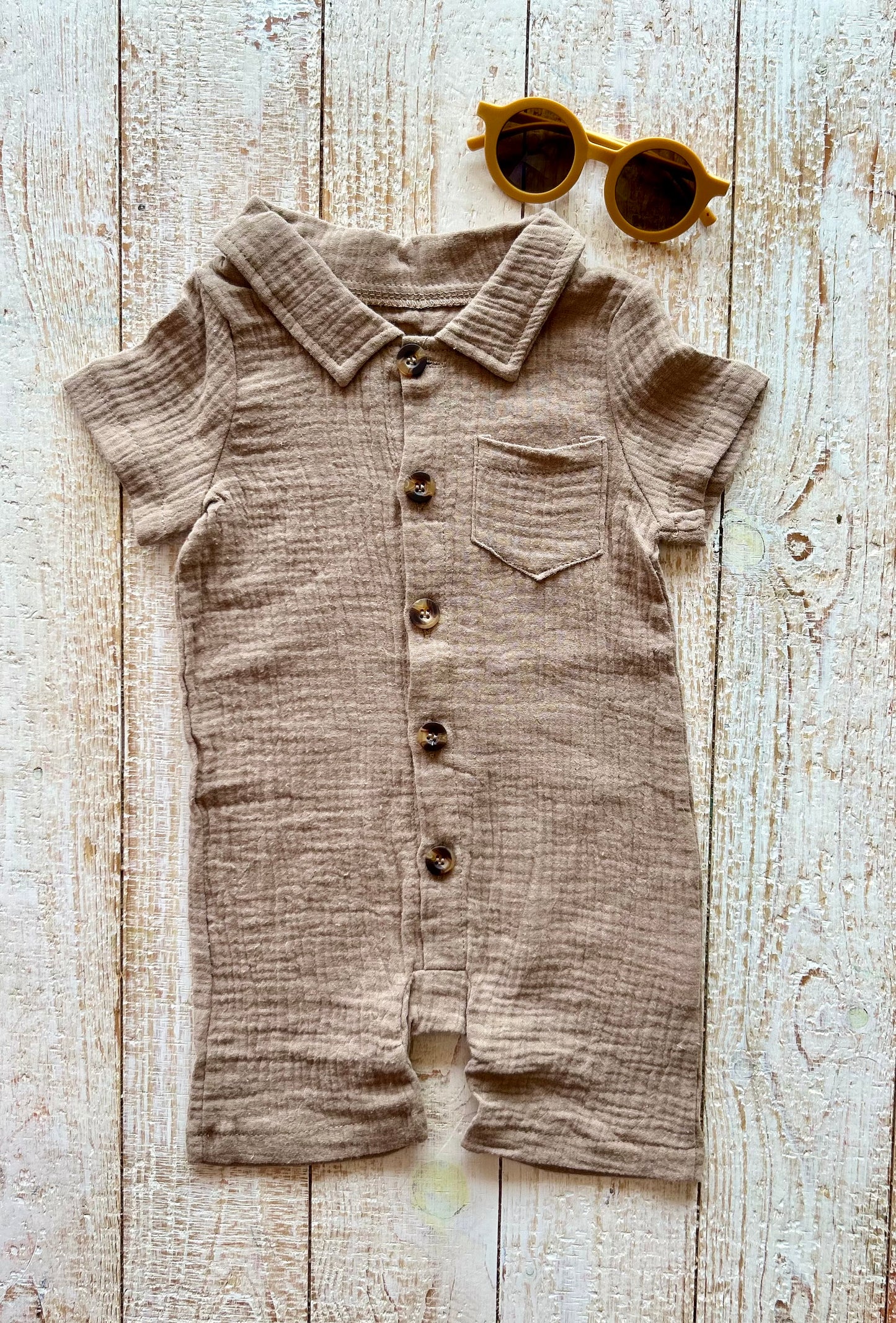 Collared Cotton Romper