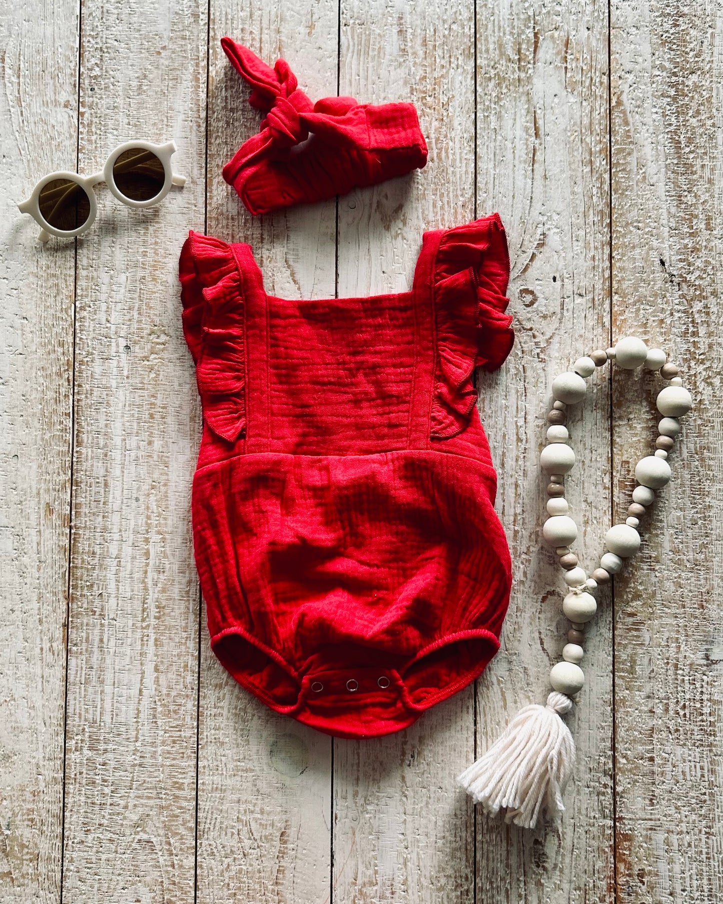 Muslin Romper with Matching Headband