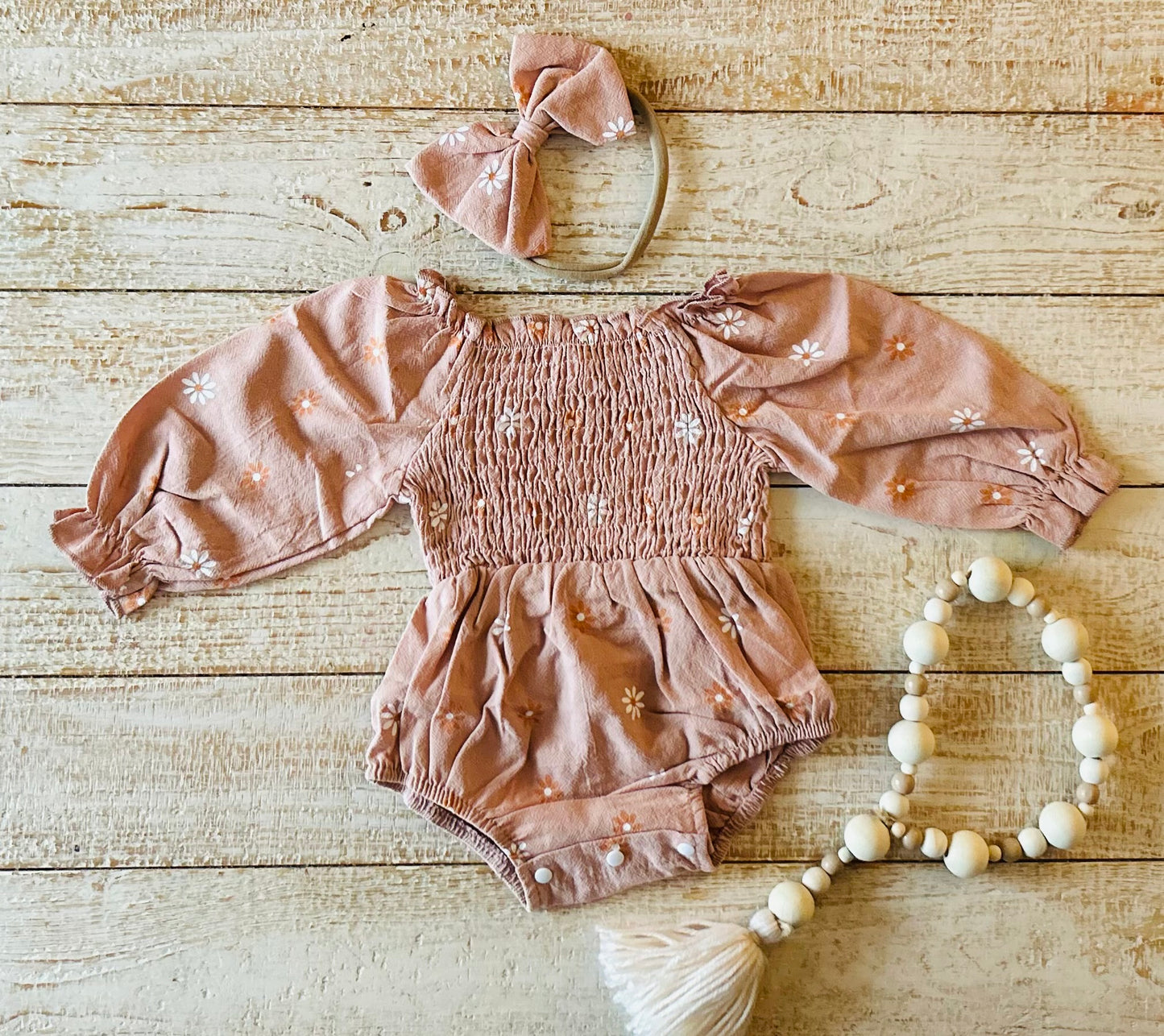 Dusty Rose Floral Romper