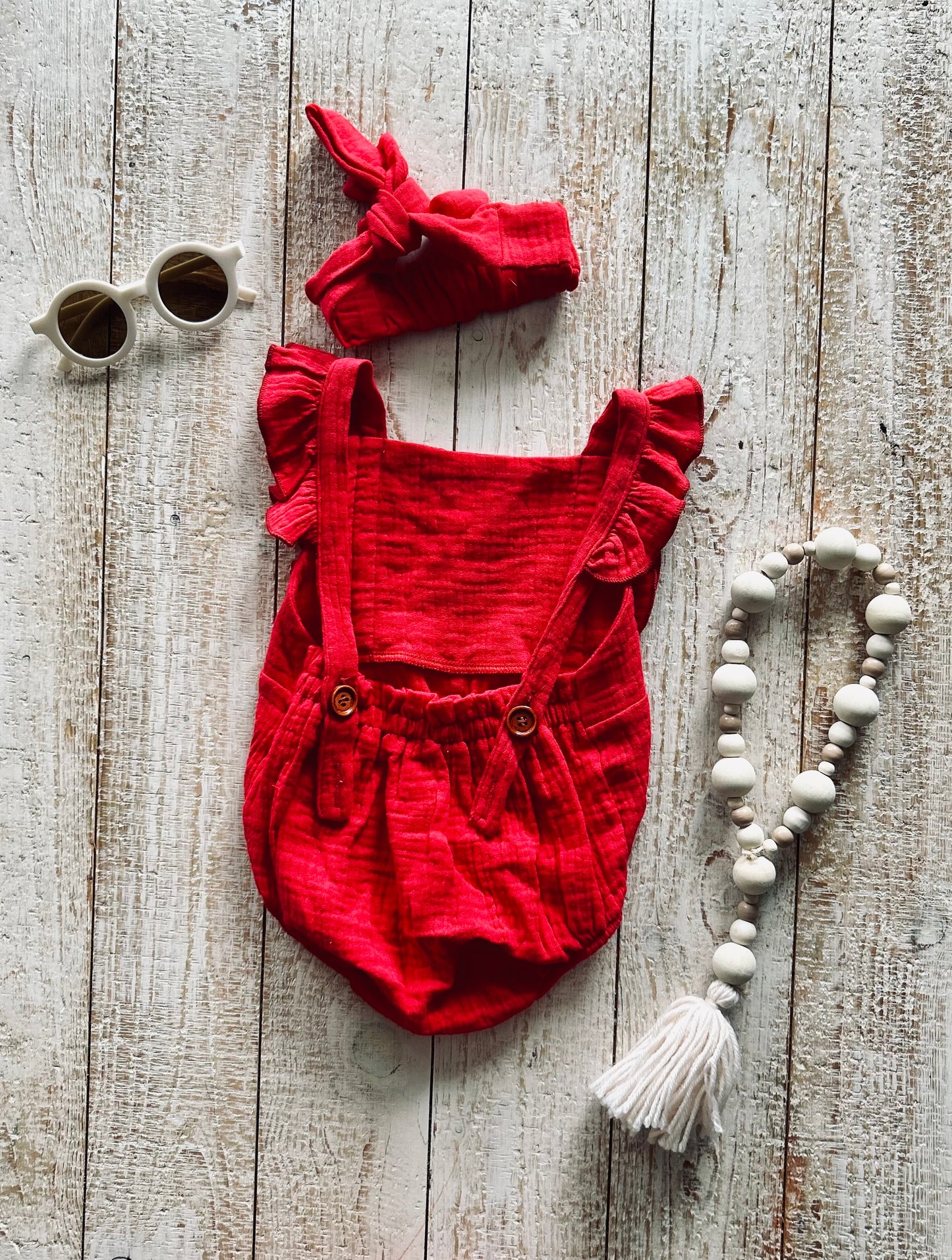 Muslin Romper with Matching Headband