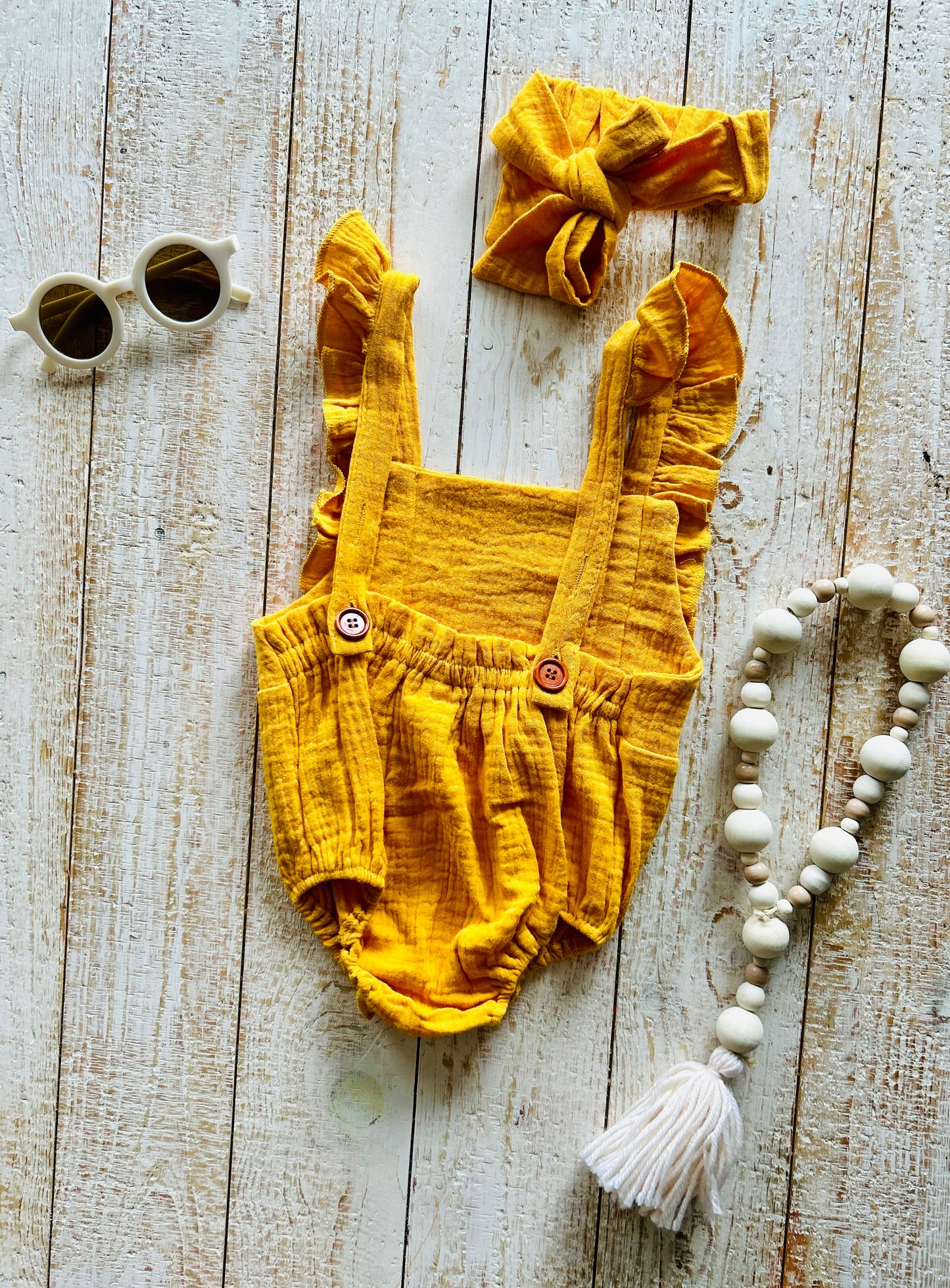 Muslin Romper with Matching Headband