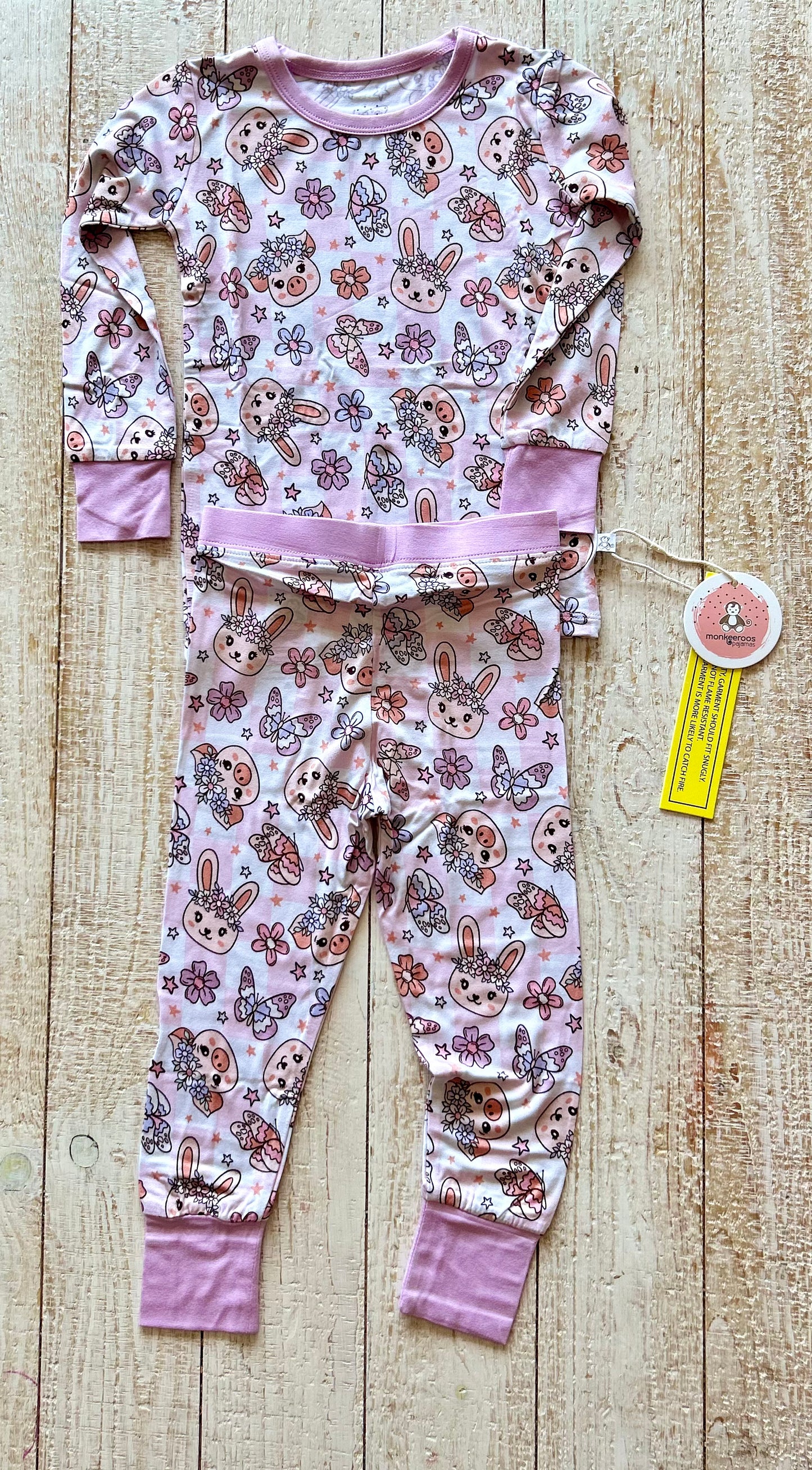 Piggies and Bunnies 2 Piece Bamboo Jammies