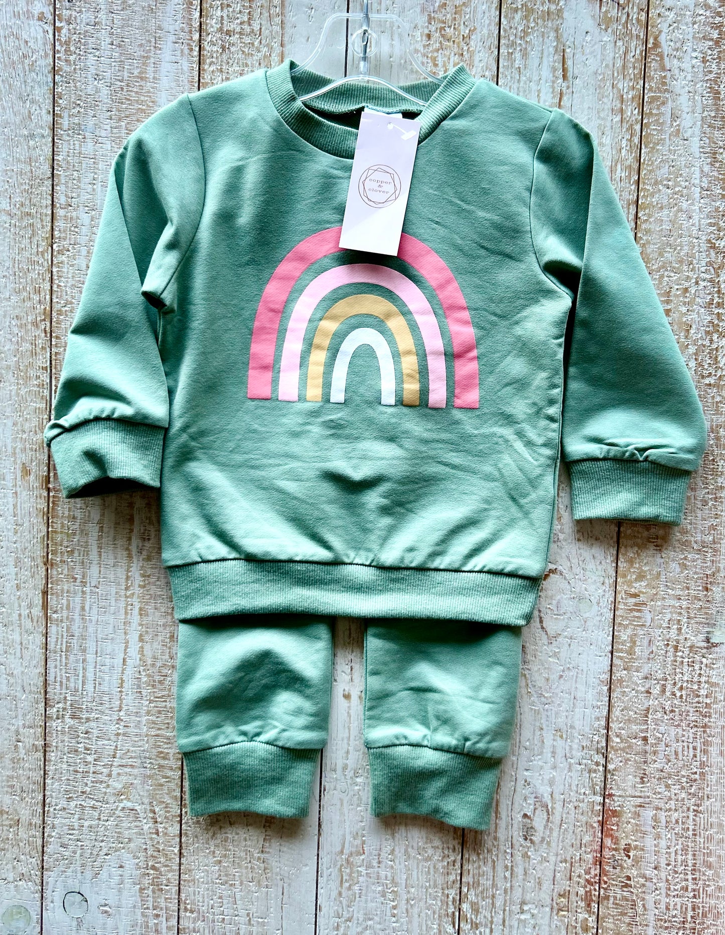 Green Rainbow Sweat Suit